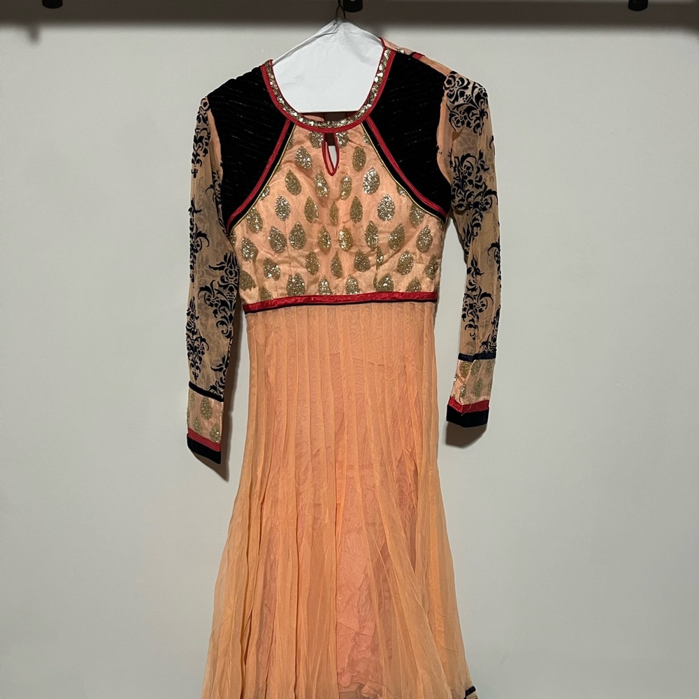 Indian Pakistani anarkali dress gown peach blue beautiful dress